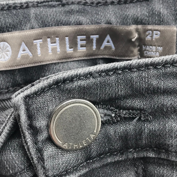 Athleta Sculptek Jeans Gray Mid Rise Skinny Jeans 2P 2 Petite - Picture 2 of 7